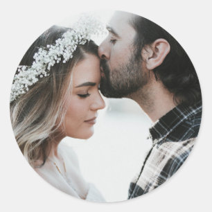 Sticker Rond Ajouter votre propre photo personnalisée double fa