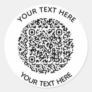 Sticker Rond Ajouter votre propre ronde QR Code texte Analyse M