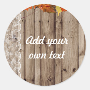 Sticker Rond Ajouter votre propre texte Invitation d'automne
