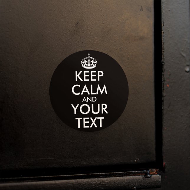 Sticker Rond Ajouter votre propre texte personnalisé ici noir e (Créateur téléchargé)