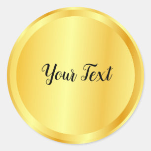 Sticker Rond Ajouter Votre Texte Faux Gold Blank Glamor Modèle