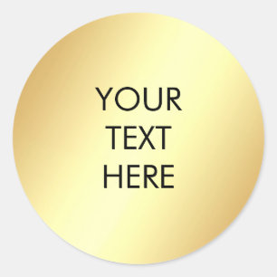 Sticker Rond Ajouter Votre Texte Glamorisant Faux Gold Modèle