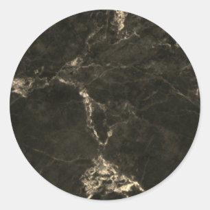 Sticker Rond Ajouter votre texte Marbre noir foncé