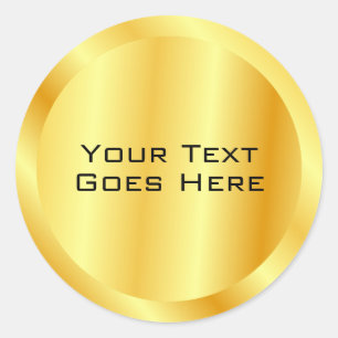 Sticker Rond Ajouter Votre Texte Modèle Personnalisé Faux Gold