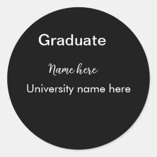 Sticker Rond ajouter votre texte simple diplôme ajouter le nom 