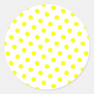 Sticker Rond Ajoutez votre couleur préférée aux pois jaunes