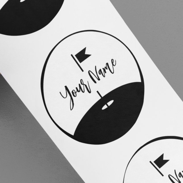 Sticker Rond Ajoutez Votre Nom Golf (Créateur téléchargé)