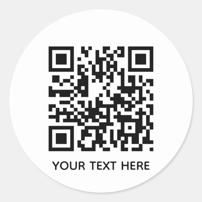Sticker Rond Ajoutez votre propre code QR texte Scan Minimal Si (Devant)