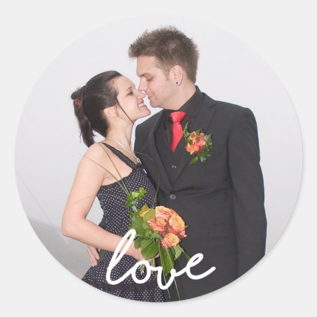 Sticker Rond Ajoutez votre propre photo personnalisée modèle pe (Devant)