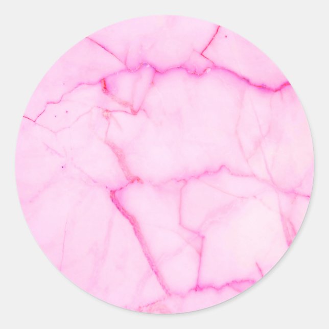 Sticker Rond Ajoutez Votre Texte Marbre Pastel Rose (Devant)