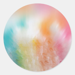 Sticker Rond Ajoutez Votre Texte Modèle Vierge Abstrait Coloré