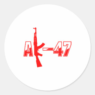 Sticker Rond AK-47 AKM Assault Rifle Logo Red.png