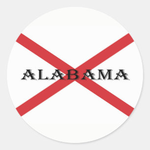 Sticker Rond Alabama et drapeau