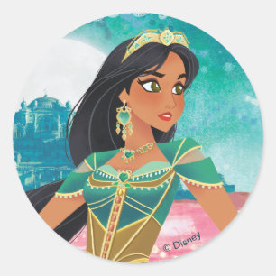 Sticker Rond Aladdin Jasmine "Femme de nombreux rêves"