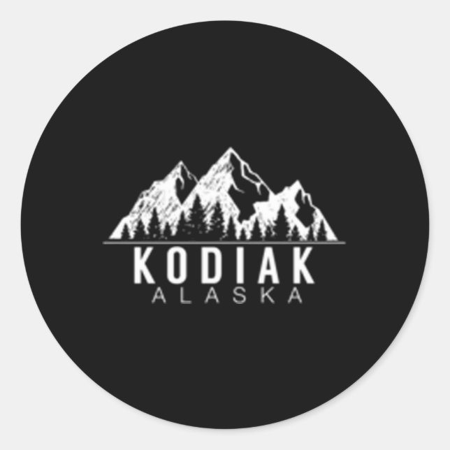 Sticker Rond Alaska Gif Kodiak Alaska (Devant)