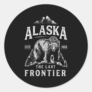 Sticker Rond Alaska La Dernière frontière de l'ours