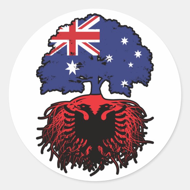 Sticker Rond Albanie Australie Australie Australie racine d'arb (Devant)