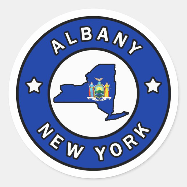 Sticker Rond Albany New York (Devant)