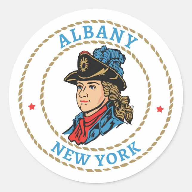 Sticker Rond Albany New York (Devant)