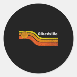 Sticker Rond Albertville - Vintage Hommes Femmes Années 70 80 G