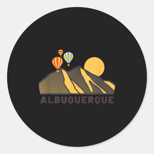 Sticker Rond Albuquerque Balloon Festival New Mexico Mountains  (Devant)