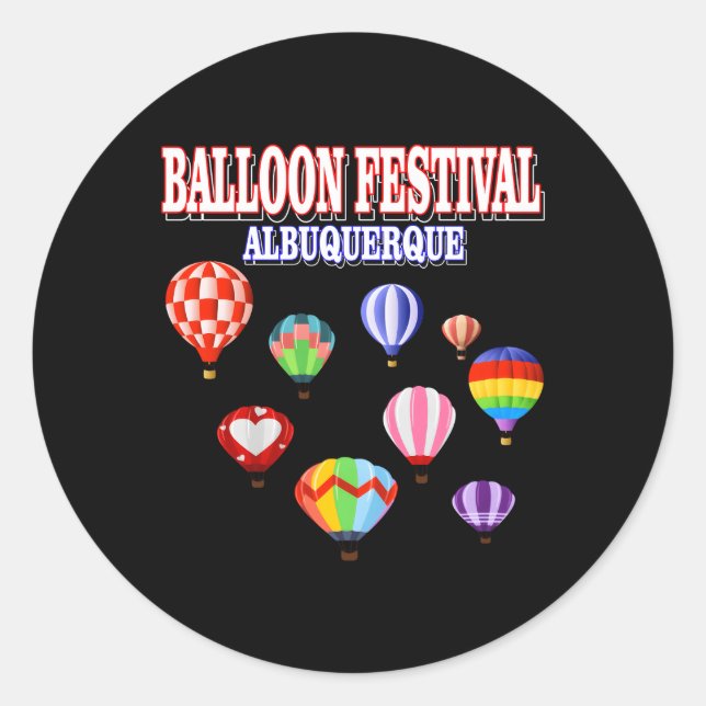 Sticker Rond Albuquerque Balloon Nouveau-Mexique Festival Hot A (Devant)