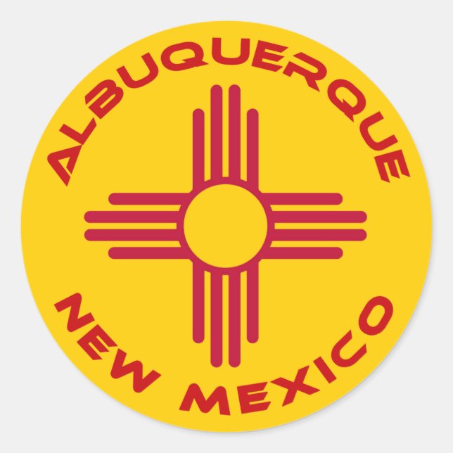 Sticker Rond Albuquerque, Nouveau-Mexique (Devant)