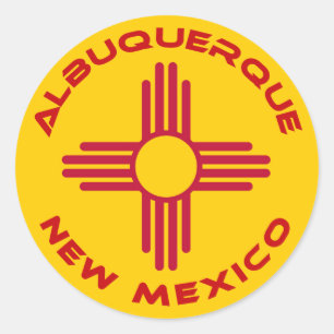 Sticker Rond Albuquerque, Nouveau Mexique