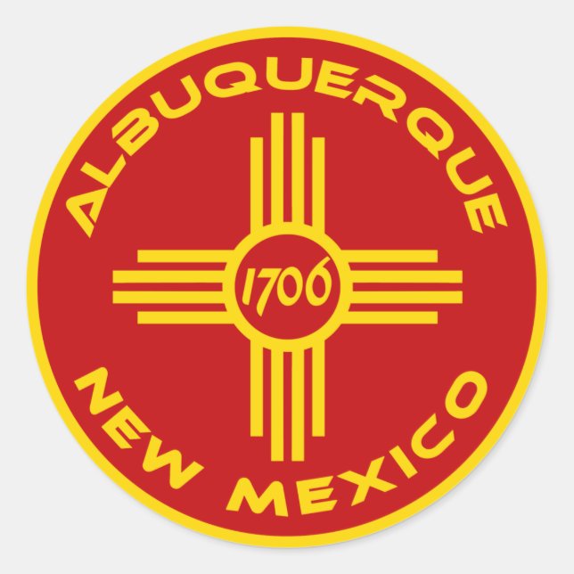 Sticker Rond Albuquerque Nouveau-Mexique (Devant)