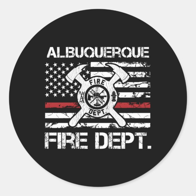 Sticker Rond Albuquerque Nouveau-Mexique Service d'incendie Min (Devant)