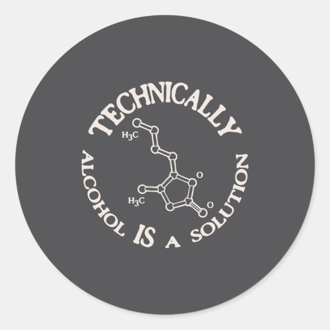 Sticker Rond Alcohol A Solution  (Devant)
