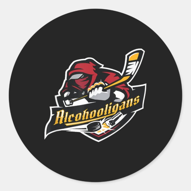 Sticker Rond Alcohooligans Hockey Club & #34 ; rapide et perdu  (Devant)