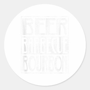 Sticker Rond Alcool Bière Fumée Grill Porc Barbeque Bourbon Bbq
