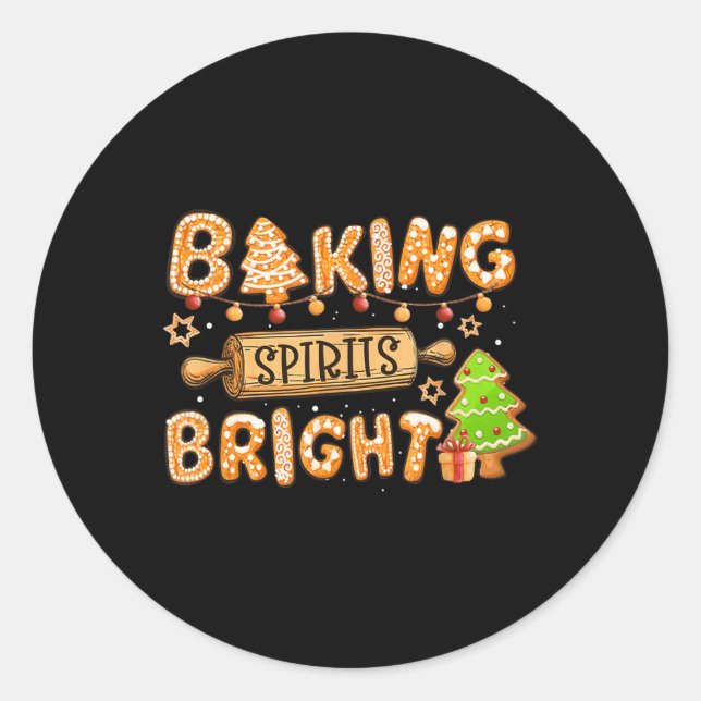 Sticker Rond alcool de cuisson beigne noël arbre xmas coo (Devant)