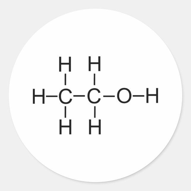 Sticker Rond Alcool - Formule chimique (Devant)