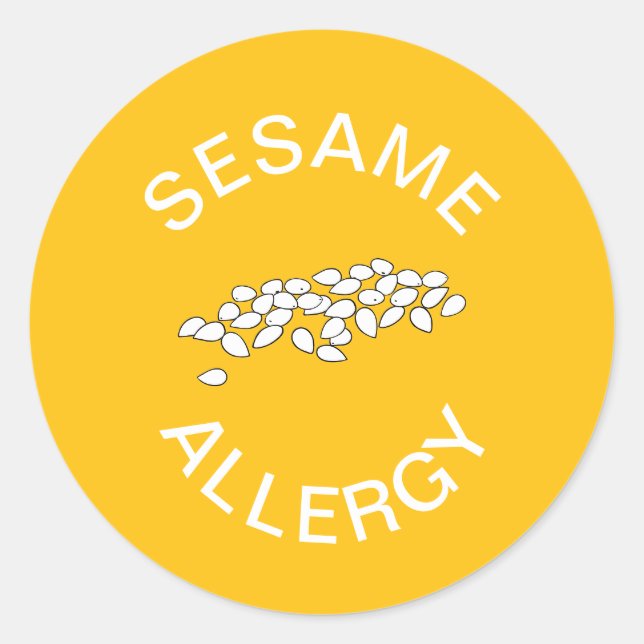 Sticker Rond Alerte d'allergie aux sésames (Devant)