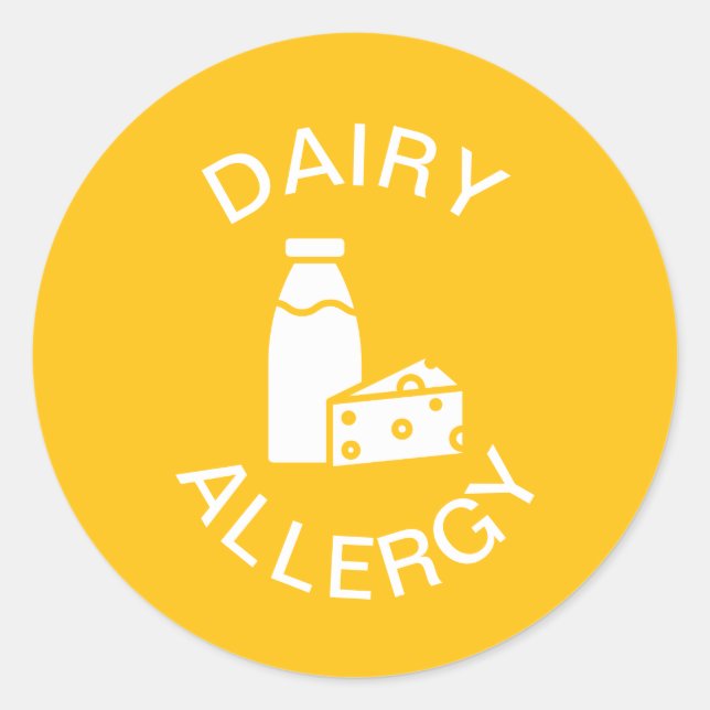 Sticker Rond Alerte d'allergie laitière (Devant)