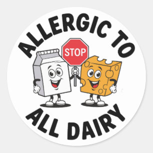 Sticker Rond Alerte d'allergie laitière