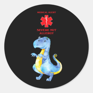 Sticker Rond Alerte Médicale Conscience Grave Allergie aux Noix