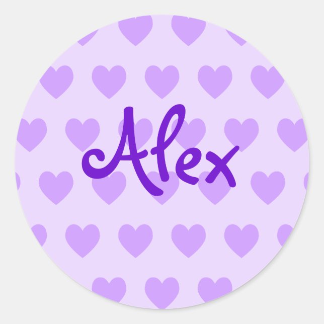 Sticker Rond Alex en violet (Devant)