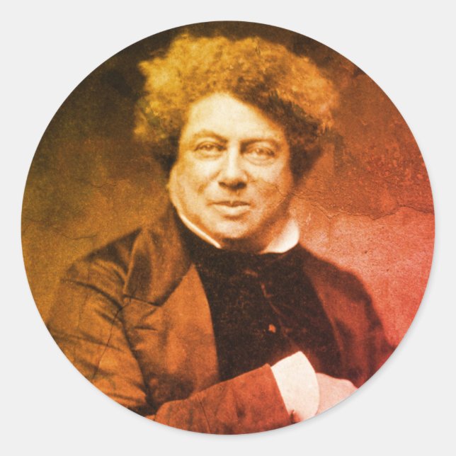 Sticker Rond Alexandre Dumas Vintage (Devant)