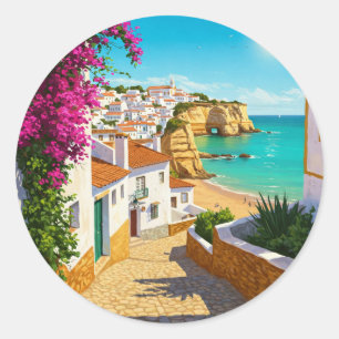 Sticker Rond Algarve Portugal Travel