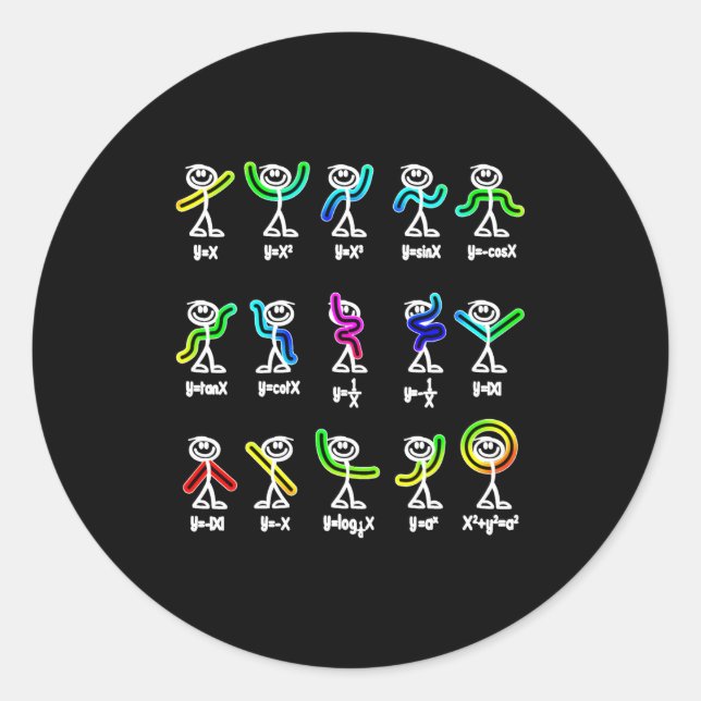 Sticker Rond Algebra Dance Funny Graph Figures Math  (Devant)