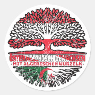 Sticker Rond Algerien Algerisch Österreichisch Österreich Baum