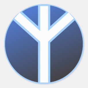 Sticker Rond Algiz Rune