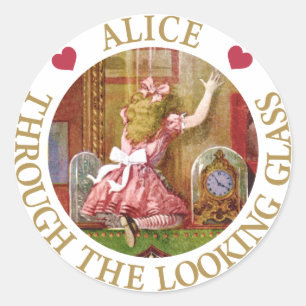 Sticker Rond Alice À Travers Le Verre Regard