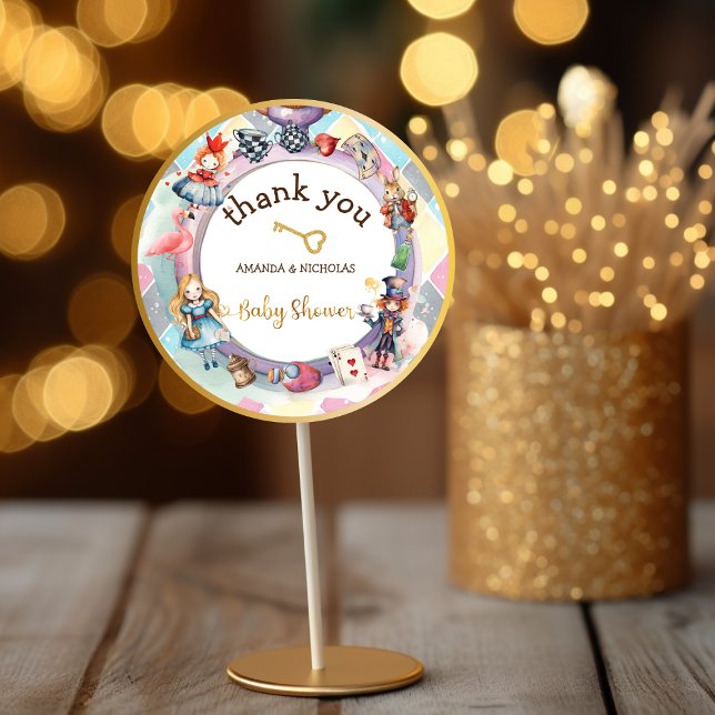 Sticker Rond Alice au baby shower des merveilles merci (Créateur téléchargé)