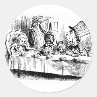 Sticker Rond Alice au Mad Tea Party