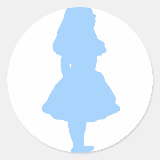 Sticker Rond Alice au Pays des merveilles bleu (Devant)