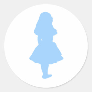 Sticker Rond Alice au Pays des merveilles bleu